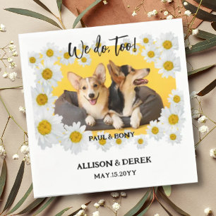 Floral Dog Cat Pet Photo Dog Lover Wedding Custom Napkin