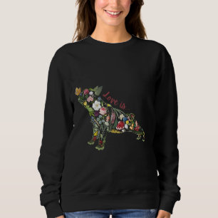Floral Dog French Bulldog Yoga Love Is Frenchie Sweatshirt