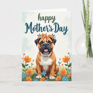 Floral Dog Friend Greeting Card