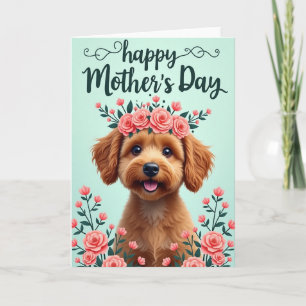 Floral Dog Happy Mother Card