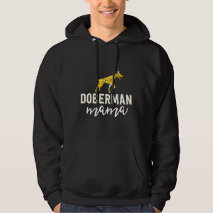 Floral Dog Mum For Women Owner Doberman Mama Hoodie