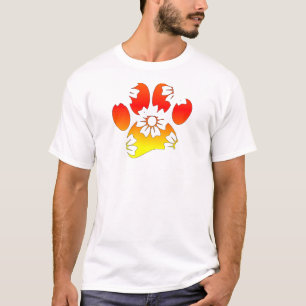 Floral Dog Paw Print T-Shirt
