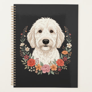 Floral Dog Portrait Botanical Wreath Planner