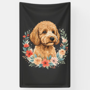 Floral Dog Round Sublimation Banner
