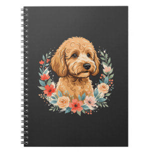 Floral Dog Round Sublimation Notebook