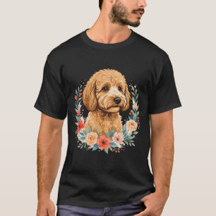 Floral Dog Round Sublimation T-Shirt