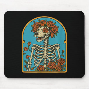 Floral Dog Skeleton,grateful Skeleton Funny Hallow Mouse Mat