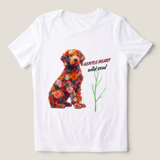 Floral Dog T-Shirt | Cute Flower Puppy Design Tri-Blend Shirt