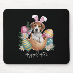 Floral Dogs Easter Day Cute Beagle Dog Puppy Happy Mouse Mat
