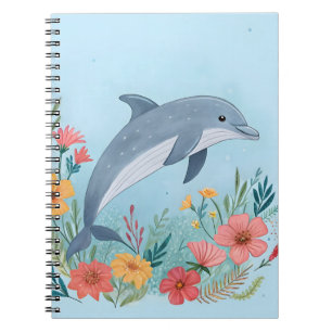 Floral Dolphin Notebook