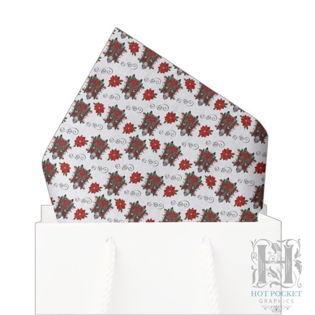 Floral Donkey Christmas Tissue Paper (Creator Uploaded)