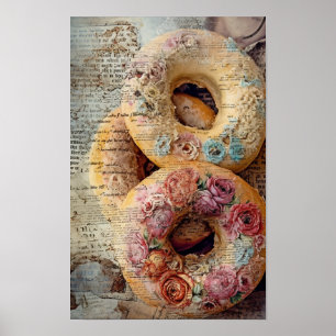Floral Donuts  Poster