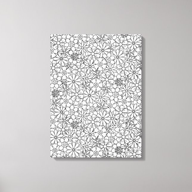 Floral Doodle 6 Canvas Print (Front)