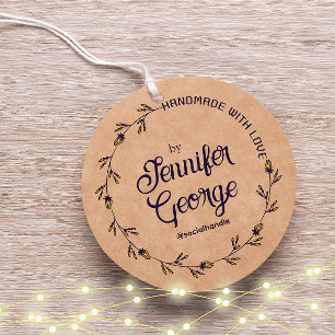 Floral Doodle Handmade With Love  Rubber Stamp