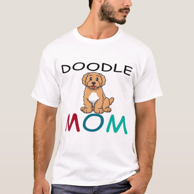 Floral Doodle Mom - Golden Doodle Goldendoodle T-Shirt (Front)