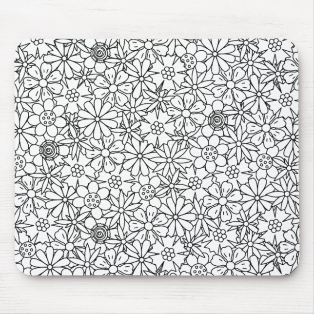 Floral Doodle Mouse Mat (Front)