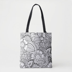 Floral Doodle Pattern 2 Tote Bag