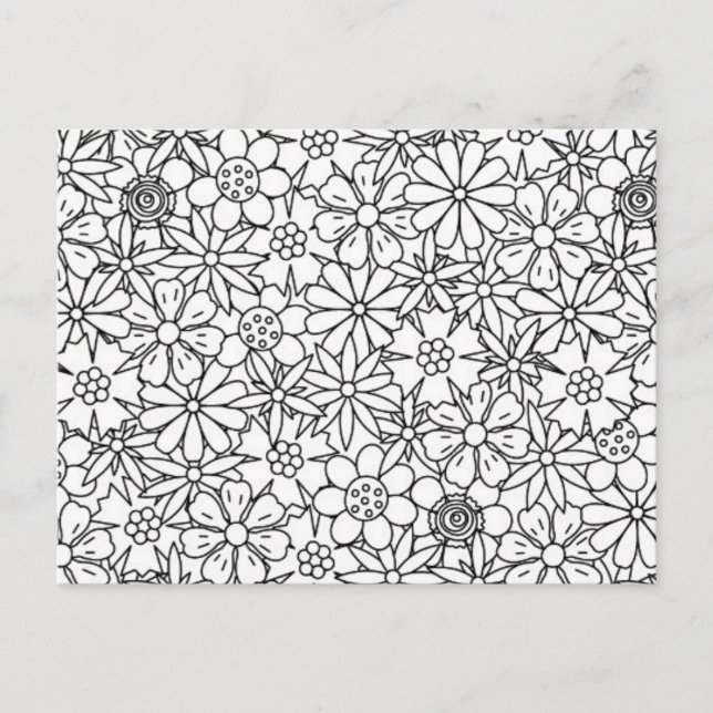 Floral Doodle Postcard (Front)