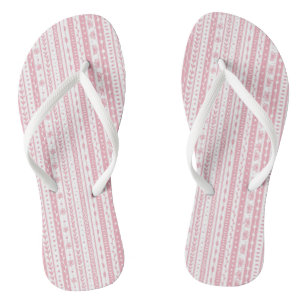 Floral doodle stripes flip flops