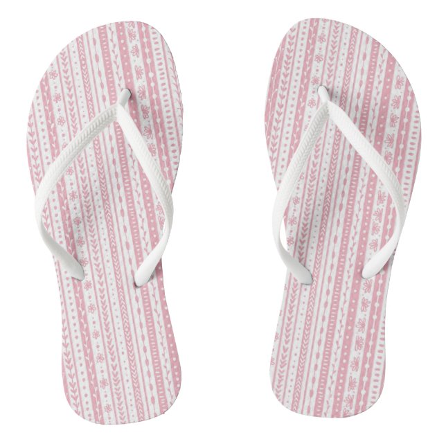 Floral doodle stripes flip flops (Footbed)