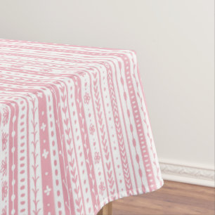 Floral doodle stripes tablecloth