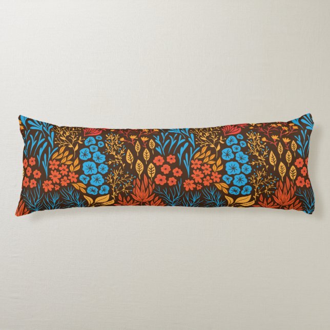 Floral doodles dark body cushion (Front)