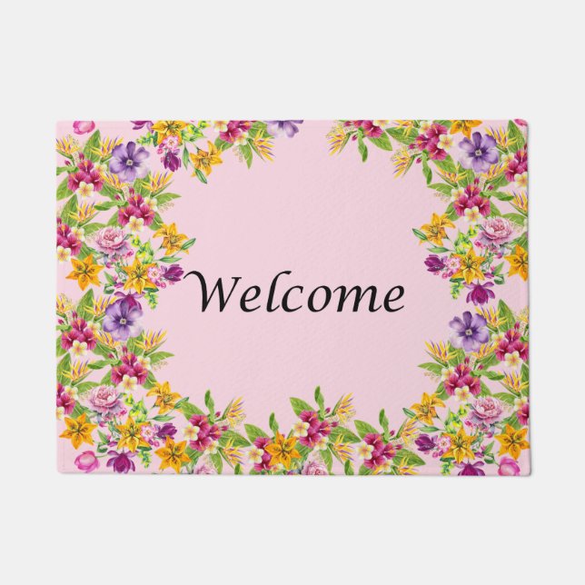 Floral Doormat for Indoor and Outdoor Floor Mat (Front)