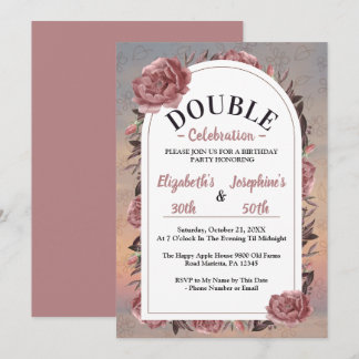 Floral Double Birthday Celebration Invitation