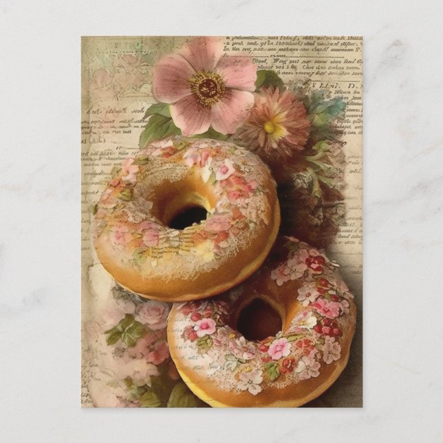 Floral Doughnuts Postcard (Front)