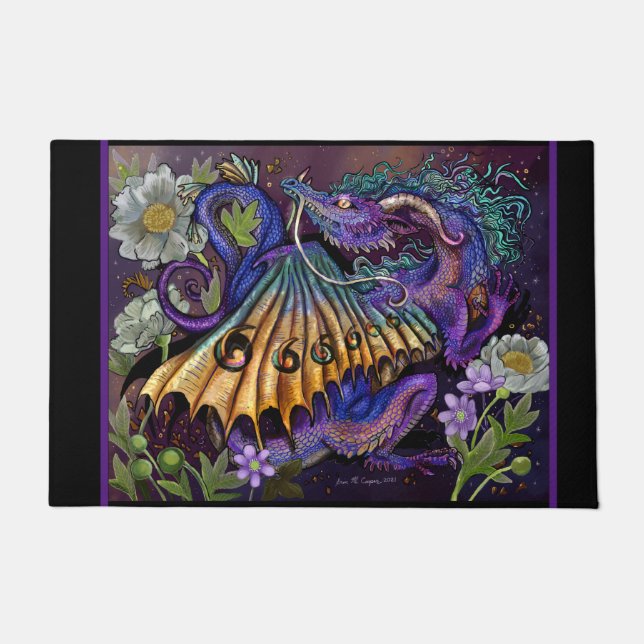 Floral Dragon  Doormat (Front)
