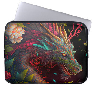 Floral Dragon Laptop Case