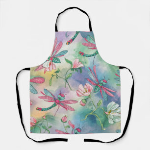 Floral Dragonfly Apron