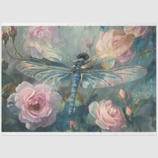 Floral Dragonfly Pastel Ethereal Whimsical Tissue Paper