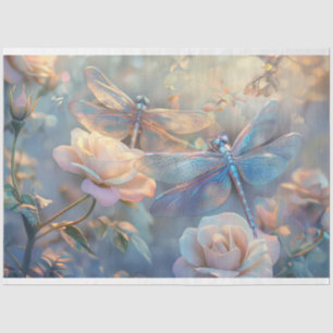 Floral Dragonfly Pastel Ethereal Whimsical  Tissue Paper