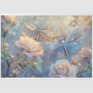 Floral Dragonfly Pastel Ethereal Whimsical Tissue Paper