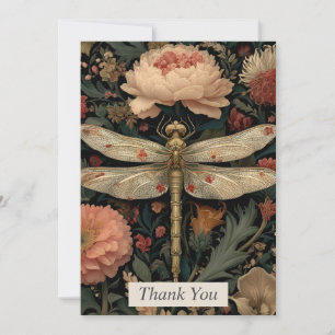 Floral Dragonfly Thank You Card