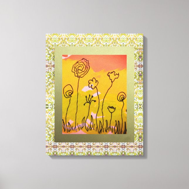 Floral Drawing Canvas Print (Front)
