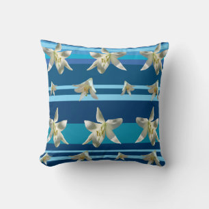 Floral Dream in Blue Throw Cushion