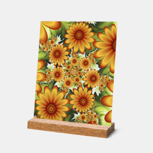 Floral Dream, Modern Abstract Flower Fractal Art Acrylic Sign