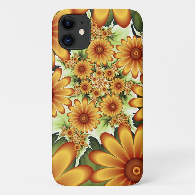 Floral Dream, Modern Abstract Flower Fractal Art Case-Mate iPhone Case (Back)