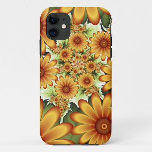 Floral Dream, Modern Abstract Flower Fractal Art iPhone 11 Case