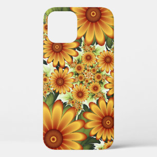 Floral Dream, Modern Abstract Flower Fractal Art iPhone 12 Pro Case