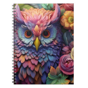 Floral Dream Owl – Colourful Fantasy Bird Art Notebook