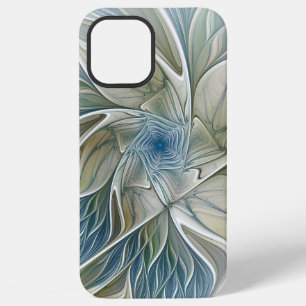 Floral Dream Pattern Abstract Blue Khaki Fractal iPhone 12 Pro Max Case