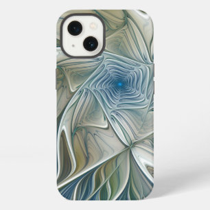 Floral Dream Pattern Abstract Blue Khaki Fractal iPhone 13 Case