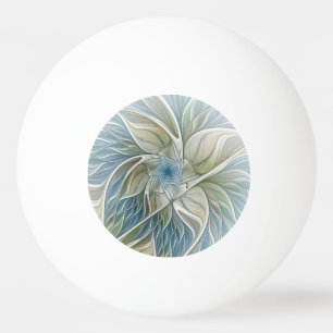 Floral Dream Pattern Abstract Blue Khaki Fractal Ping Pong Ball