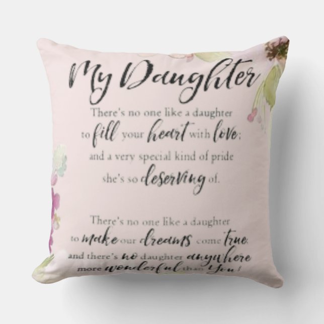 Floral Dream Throw Pillow for Your Daughter (Front)