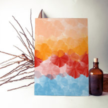 Floral Dreamscape-Peach, Orange, Red, Pink, Blue