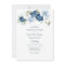 Floral Dusty Blue Botanical Script Wedding