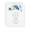 Floral Dusty Blue Botanical Script Wedding